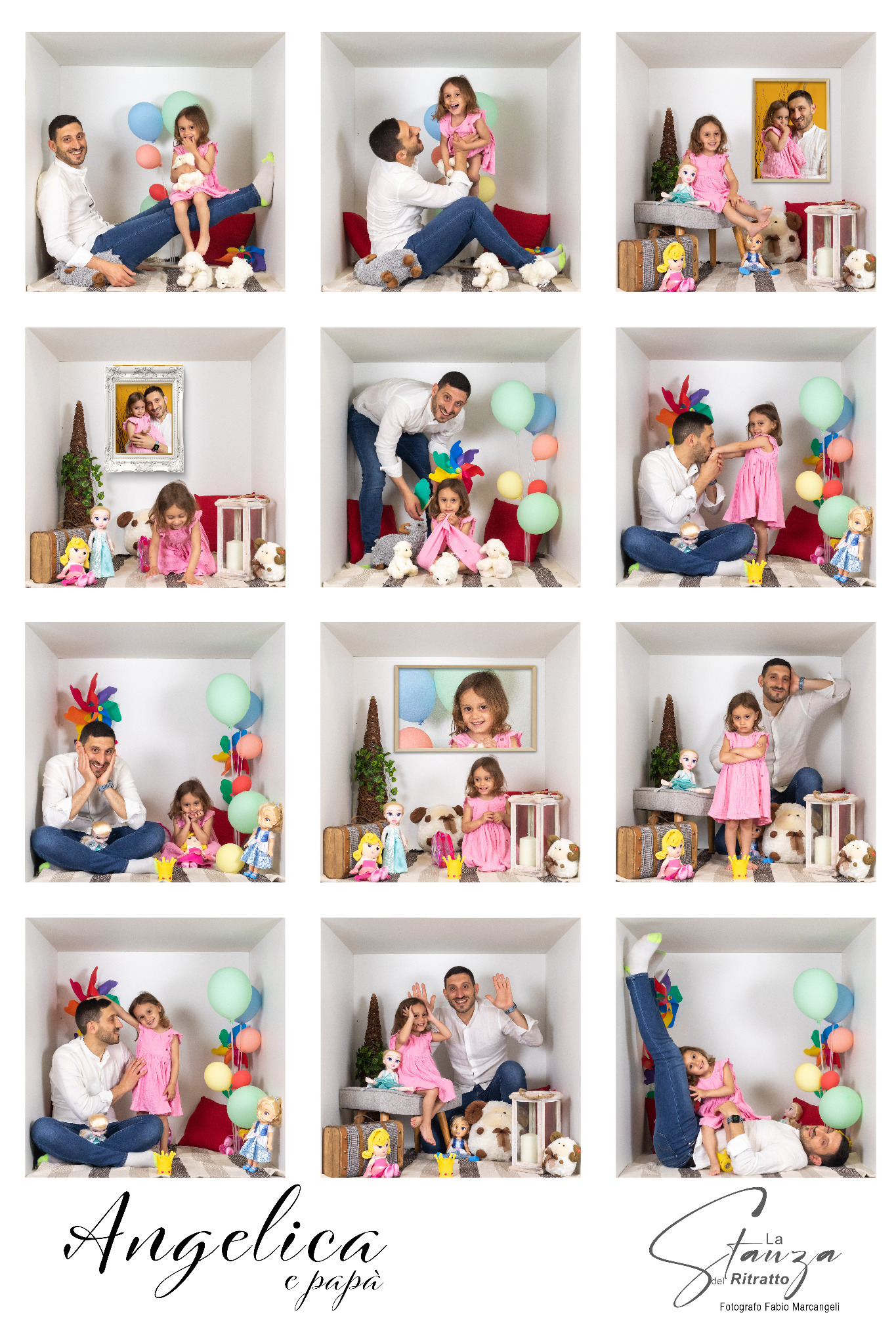 Stampa finale con 9 quadrati per famiglia